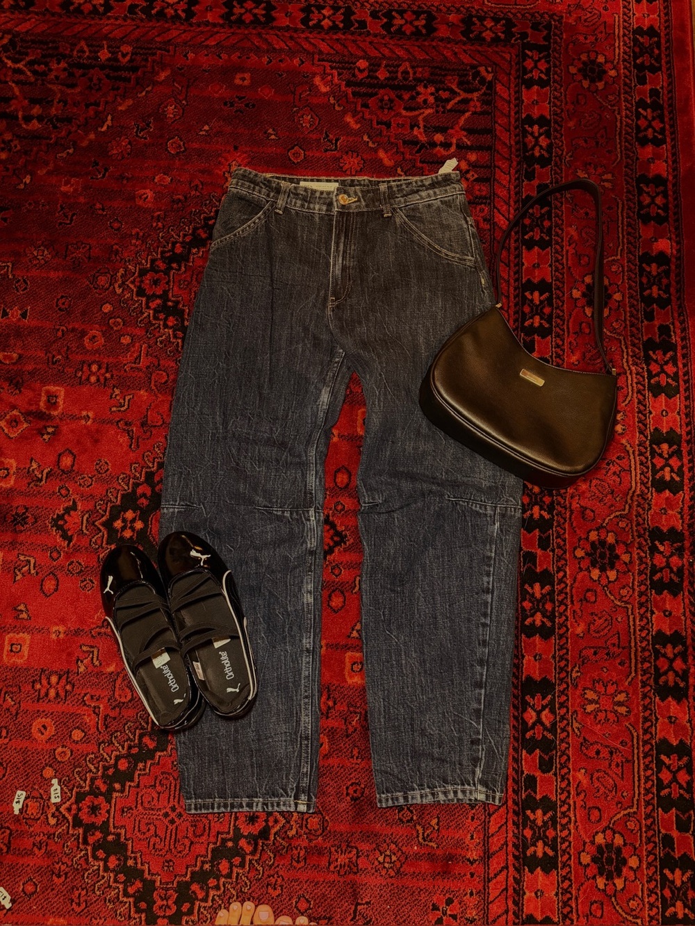 Zara Dark Wash Denim Jeans - barrel jeans
